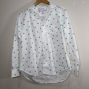 Frank & Eileen Heart Print Relaxed Button-Up Shirt XS